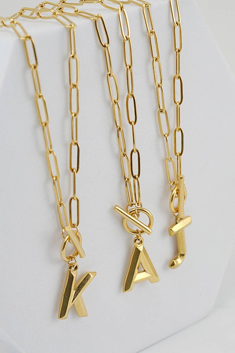 Initials Pendant Trendy Lariat Necklace_Cwaje237