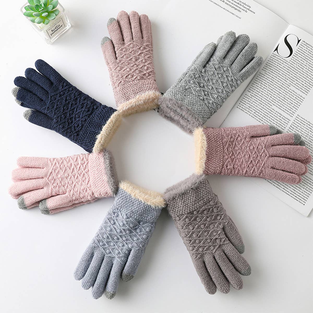 Womens Warm Touch Screen Fashion Gloves_Cwmm1503