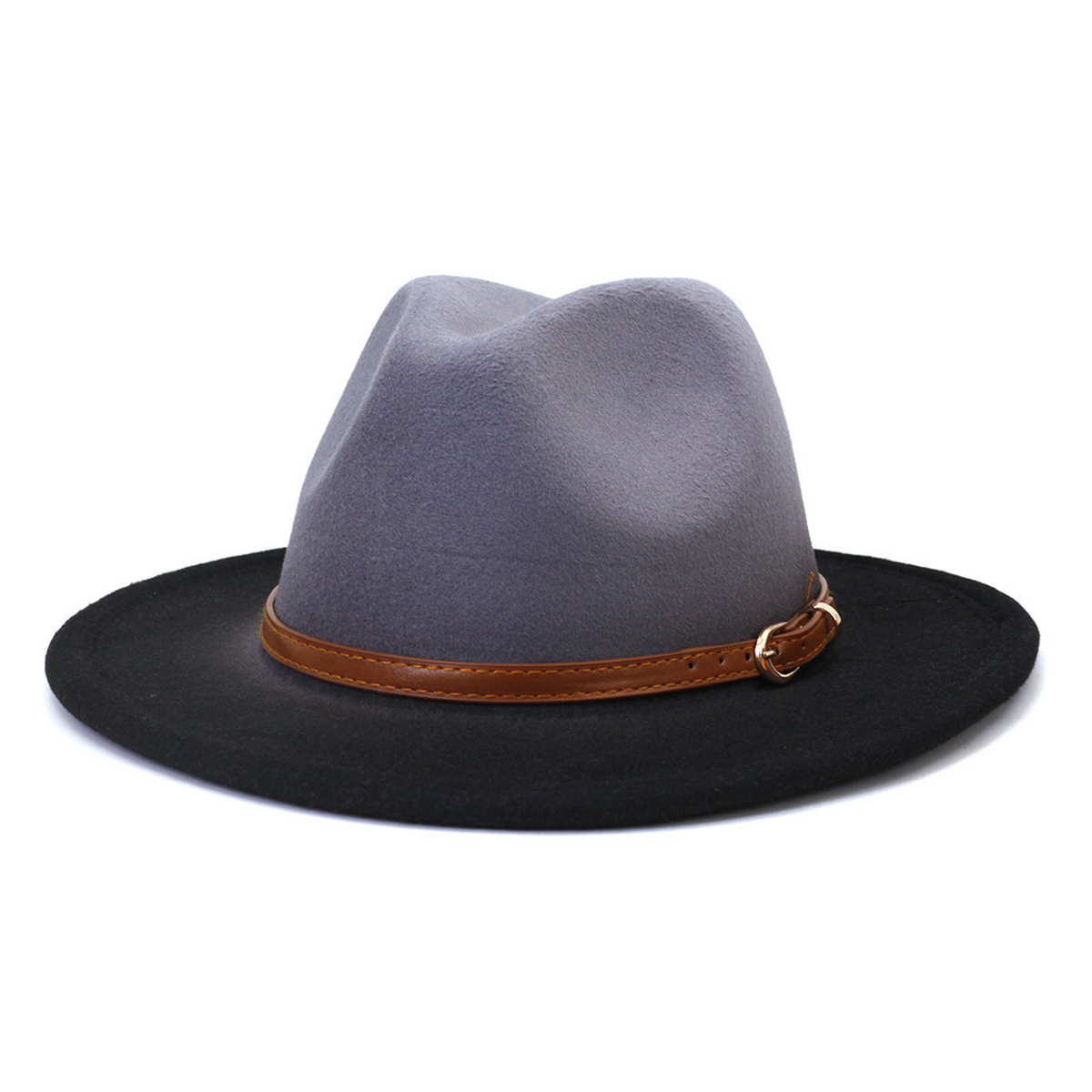 Women Warm Color Matching Belt Panama Hat_Cwah0707