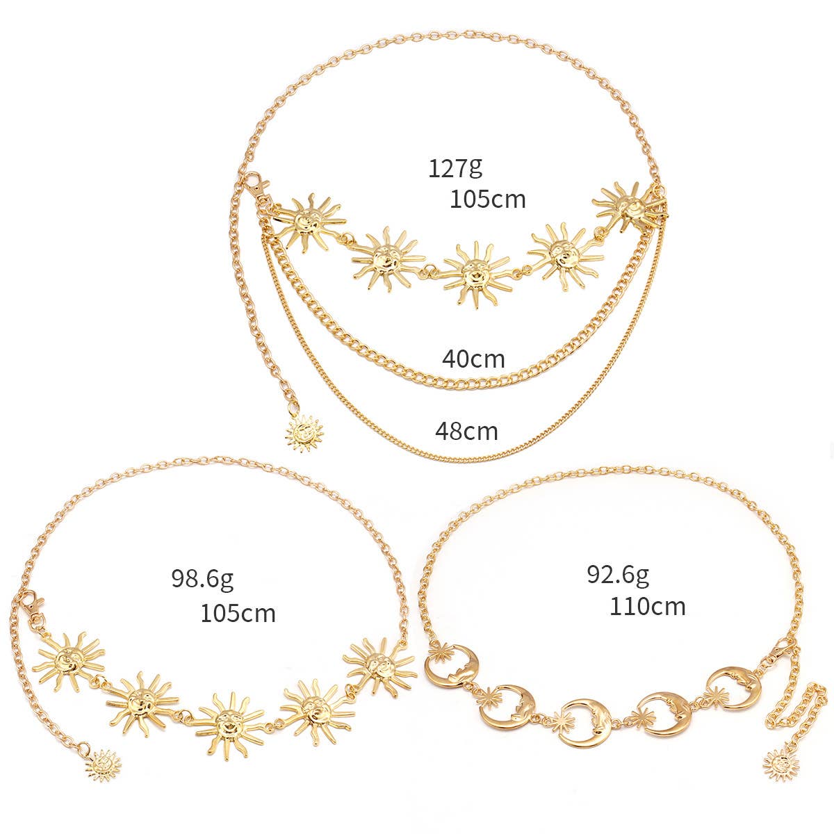 METAL SUNFLOWER WAIST CHAIN BODY CHAIN_CWMM0650