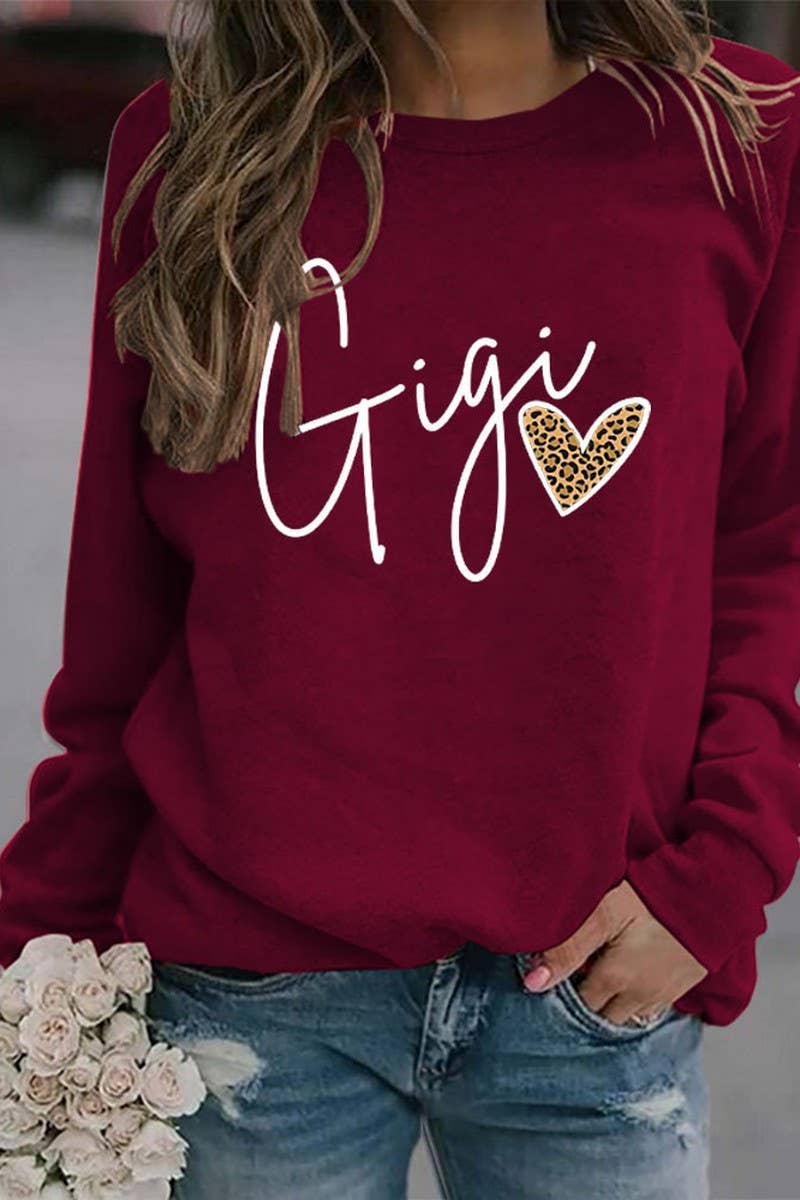 Valentine  Letter Printed Long Sleeve Sweatshirt_Cwtstl0969