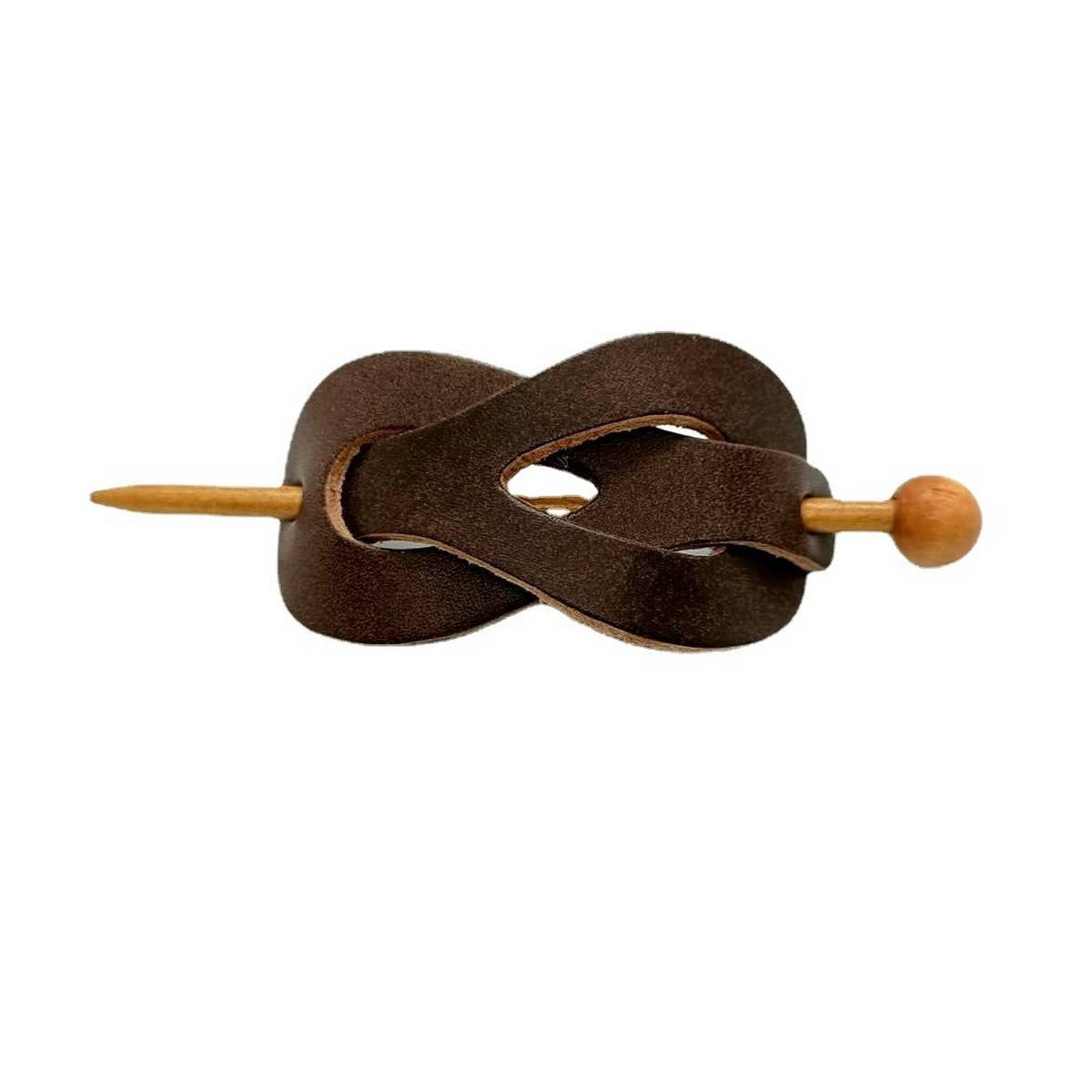 Vintage 8-Shape Hairpin In Crazy Horse Leather