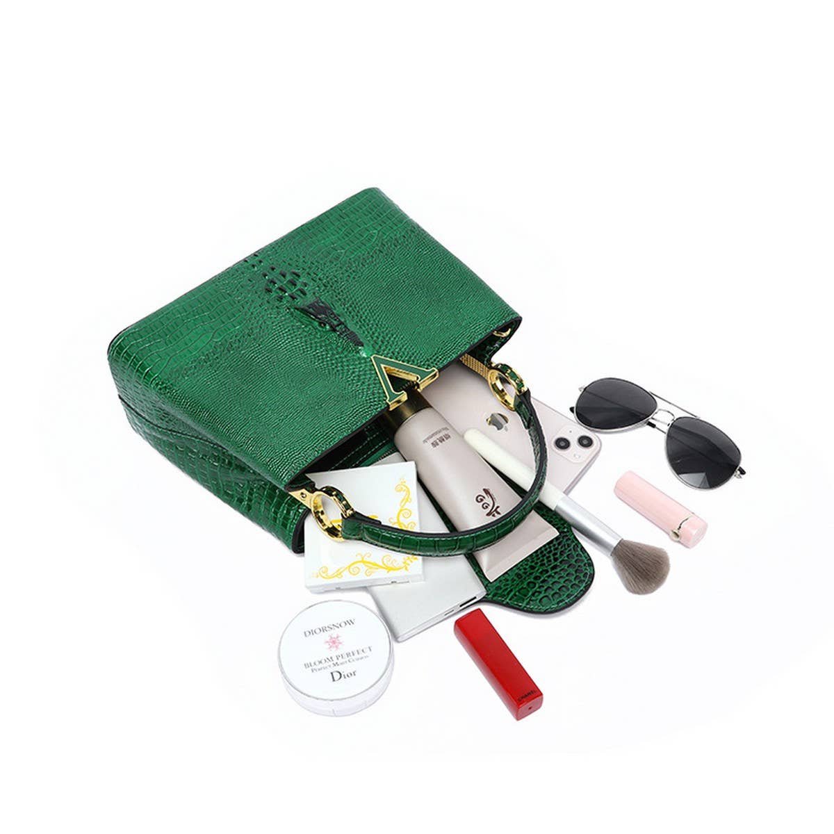 Fashionable High-End Crocodile Leather Kitten Bag_Cwab3618