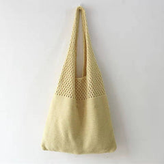 Cwab1952_Solid Color Vintage Knit Tote Bag