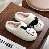 FUNNY EGG CAT EMBROIDERED COTTON SLIPPERS_CWSHS0859
