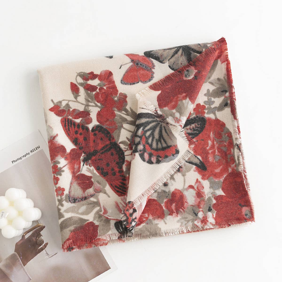 Stylis Warm Fringed Twil Floral Scarf_Cwasc0488