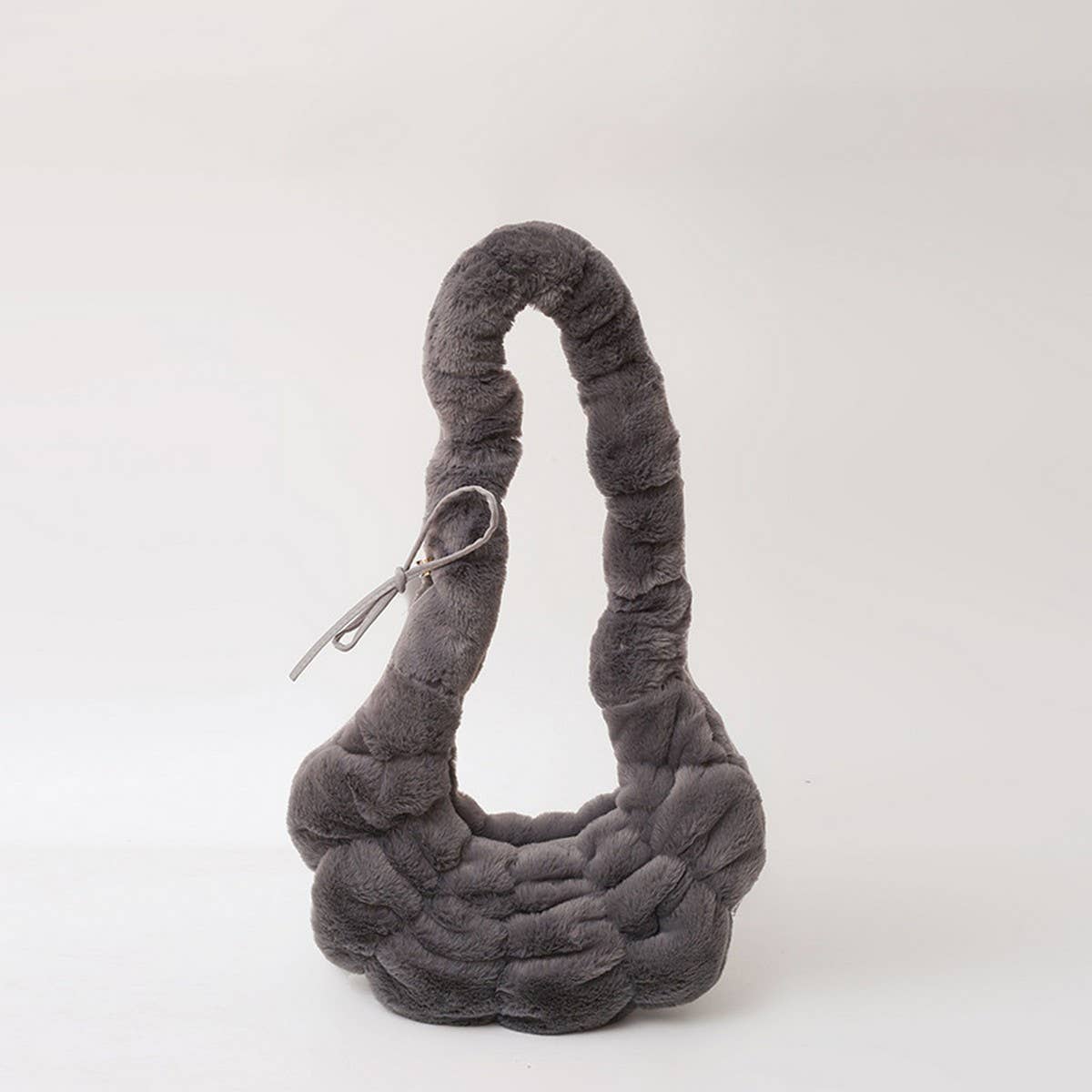 Winter Pleated Shoulder Bag Fashionable Plush Bag_Cwab3953