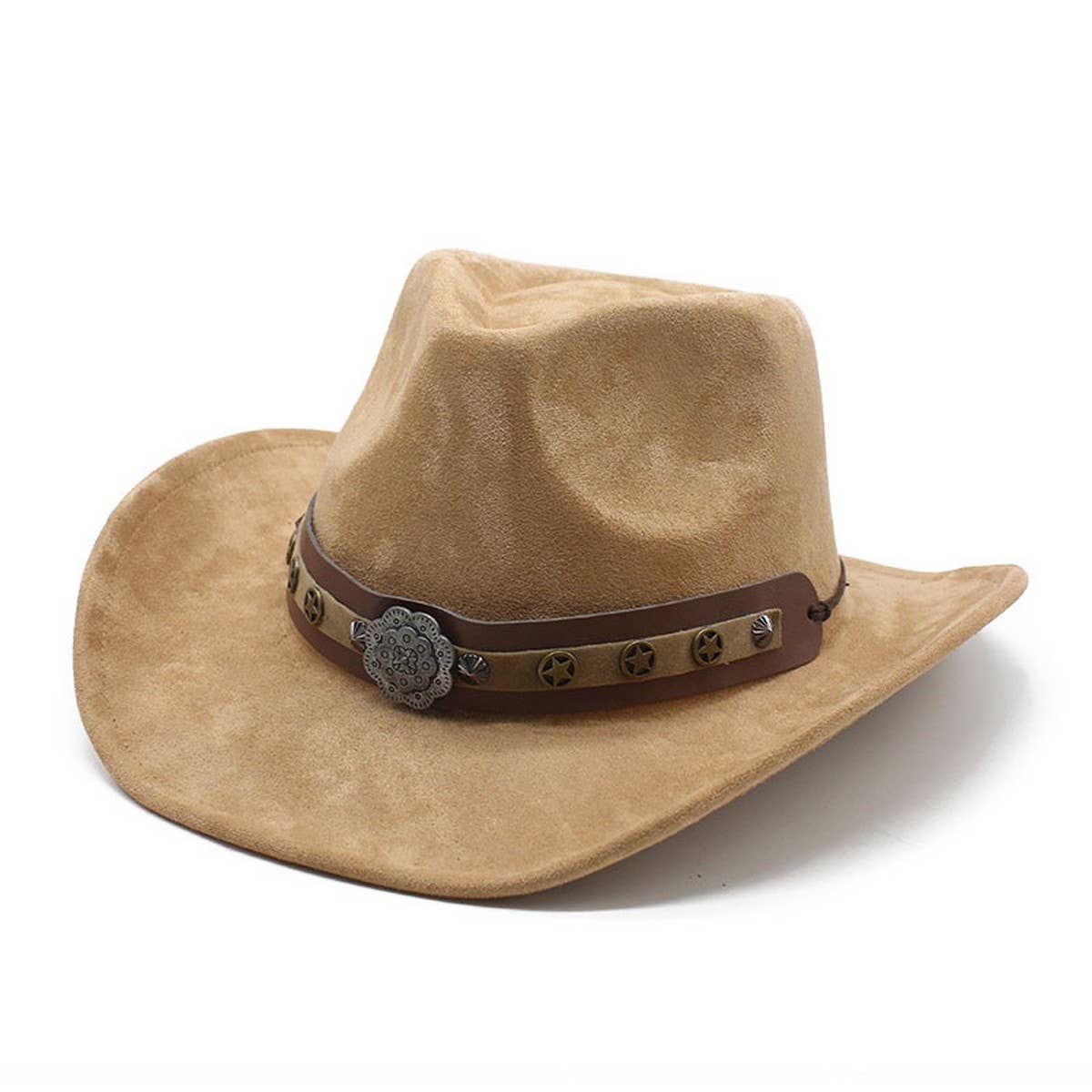 SUEDE MENS GENTLEMAN HAT TRAVEL ETHNIC STYLE HAT_CWAH2511