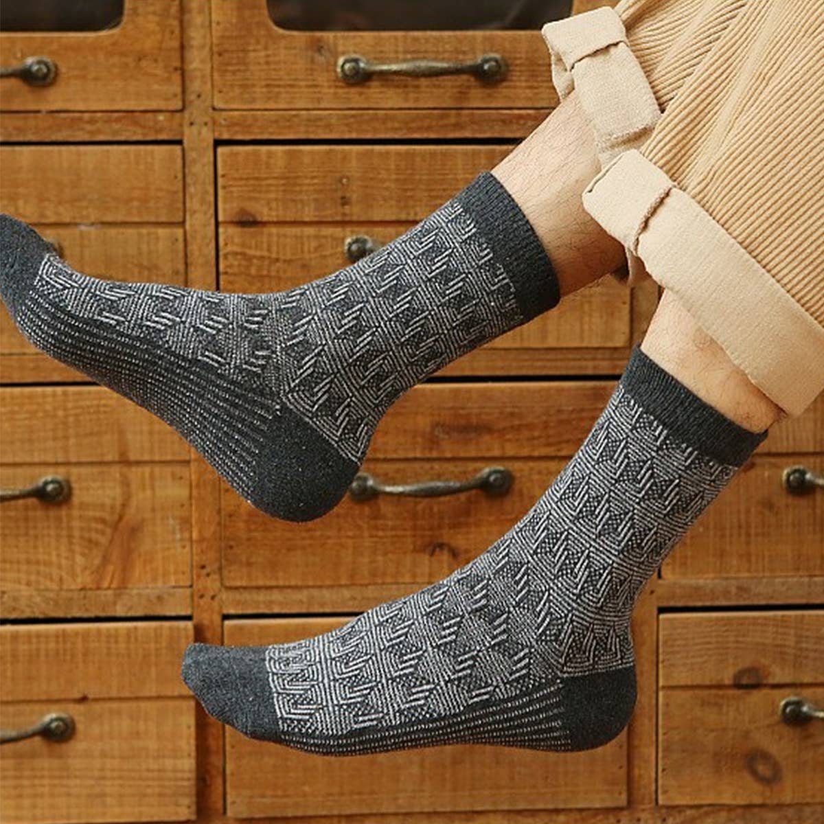 5 PAIRS OF CASUAL SIMPLE THICK WARM COTTON SOCKS_CWMS0687