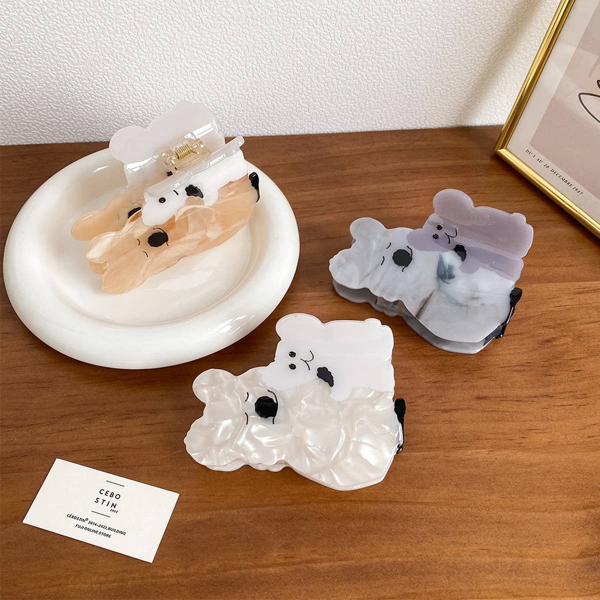 CUTE TWIN KOALA ACETATE HAIR CLIPS CLAWS_CWAHA6014