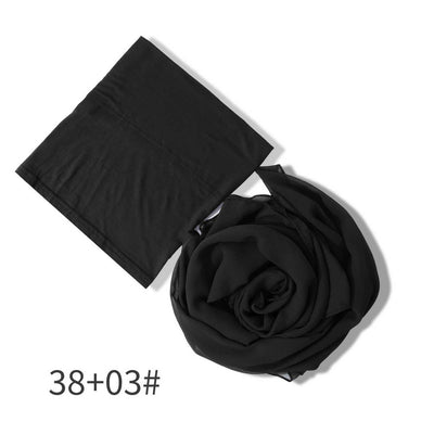 NEW STYLE PLEATED DRAWSTRING CHIFFON HEADSCARF_CWASC2434