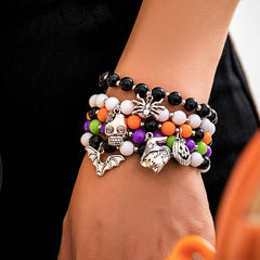 NEW SKULL PUMPKIN COLOR BRACELET SET_CWAJE1486