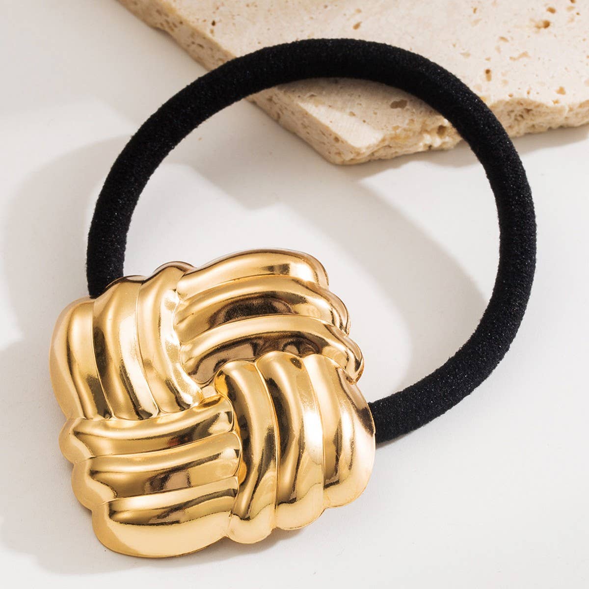 MINIMALIST GLOSSY HEART GEOMETRIC HAIR TIE_CWAHA6207