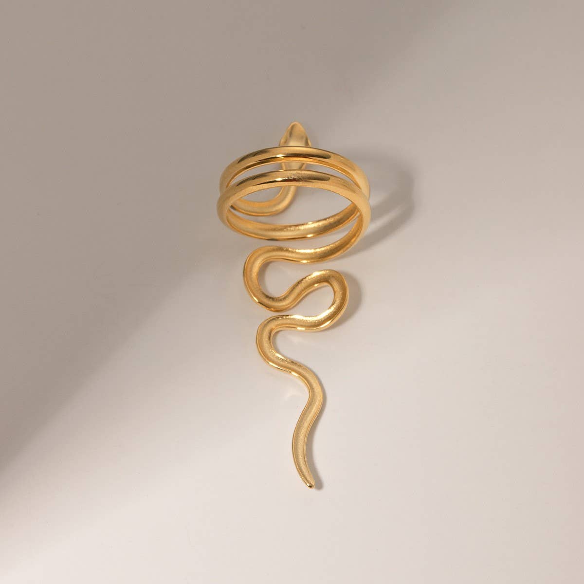 18K PLATING GOLD NON FADING SNAKE SHAPED RINGS_CWAJE1230