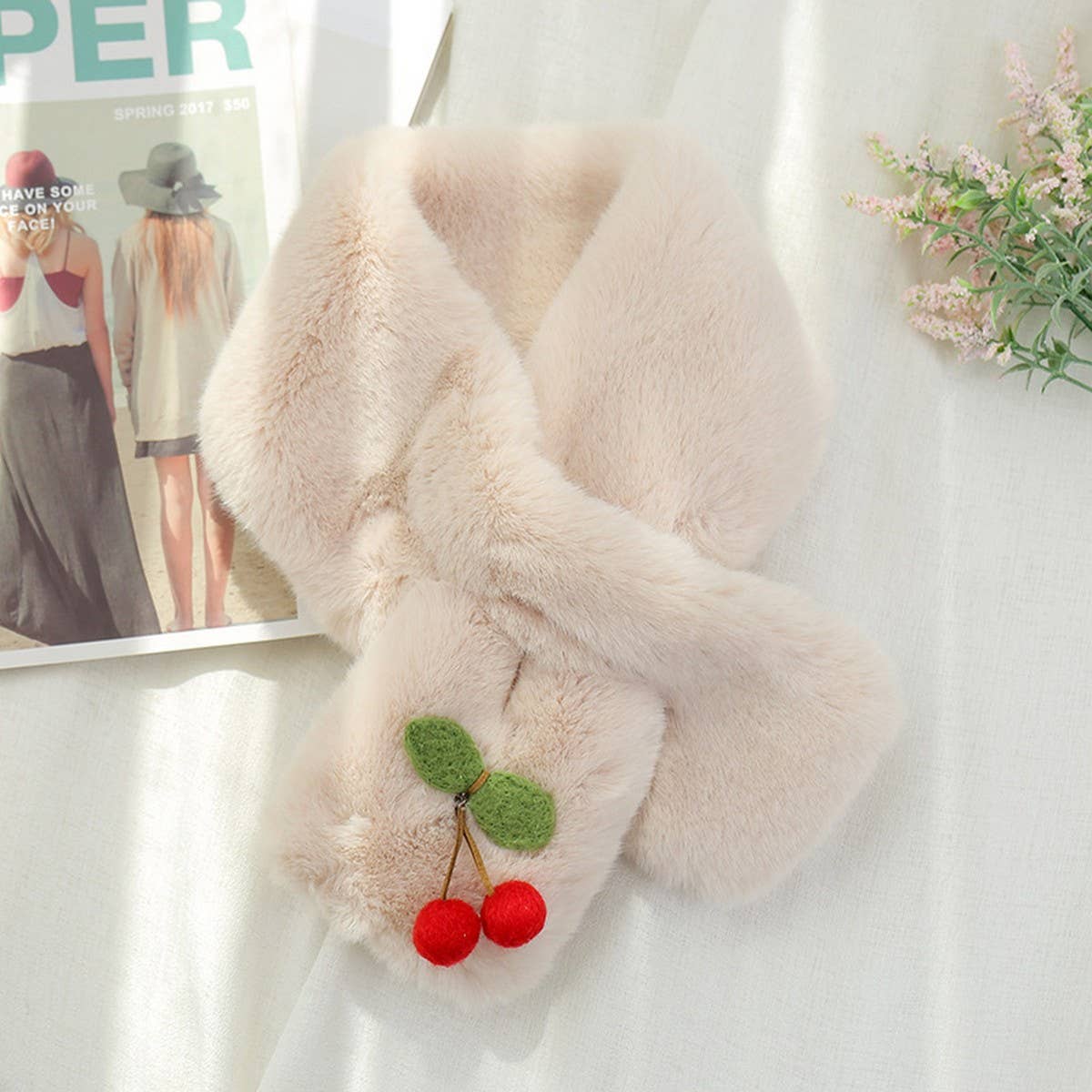 CUTE FAUX RABBIT FUR SCARF FOR WOMEN WARMTH_CWASC1259