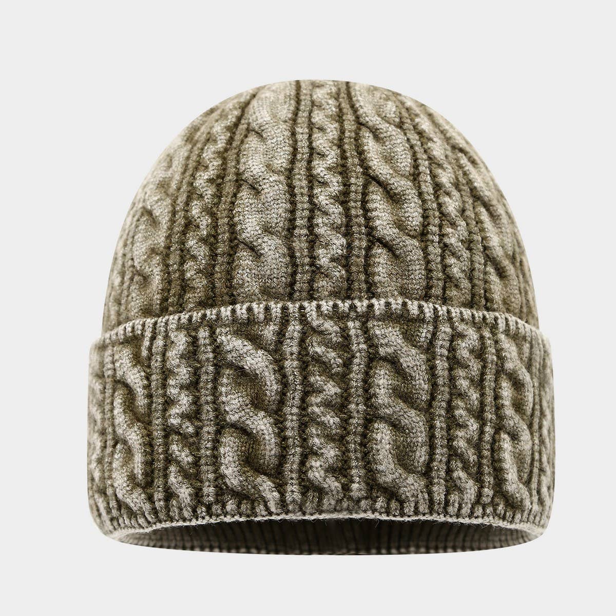Unisex Cable Knit Beanie Winter Warm Hat_Cwah04763