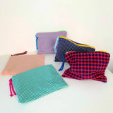 SIMPLE PLAID COLOR PENCIL CASE COSMETIC BAG_CWAB1038