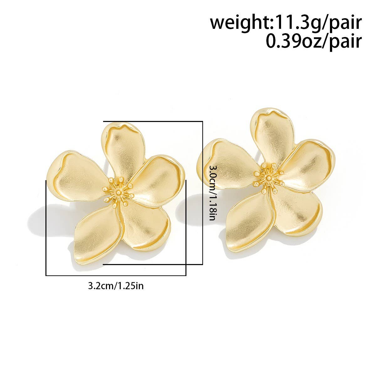 SWEET AND COOL 3D GINKGO LEAF AND FLOWER EARRINGS_CWAJE1809