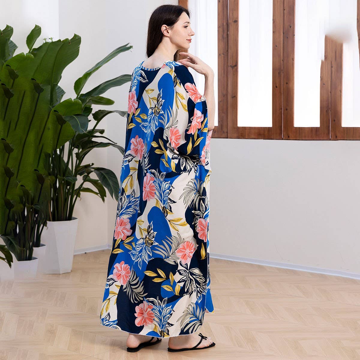 RAYON PRINTED OVERSIZED CAFTAN BEACH DRESS_CWMM6211