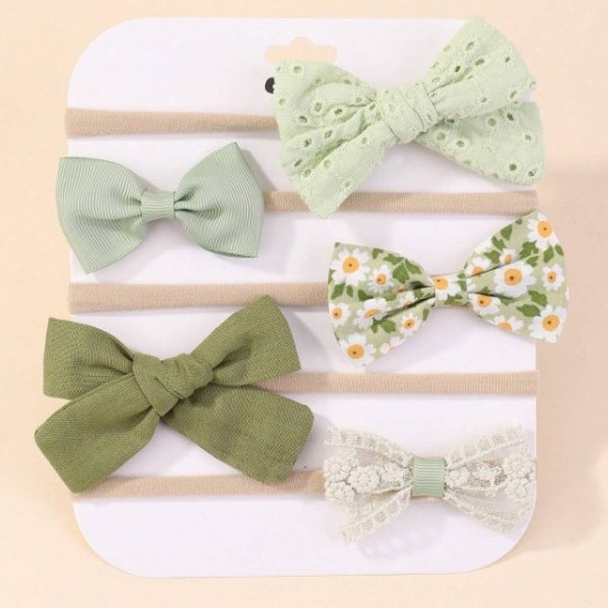 BABY NYLON BOW HEADBAND SET SOFT NO MARK_CWAHA6748