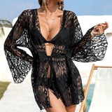 SUMMER LACE HOLLOW STITCHING SWIMSUIT COVER UP_CWMW0660