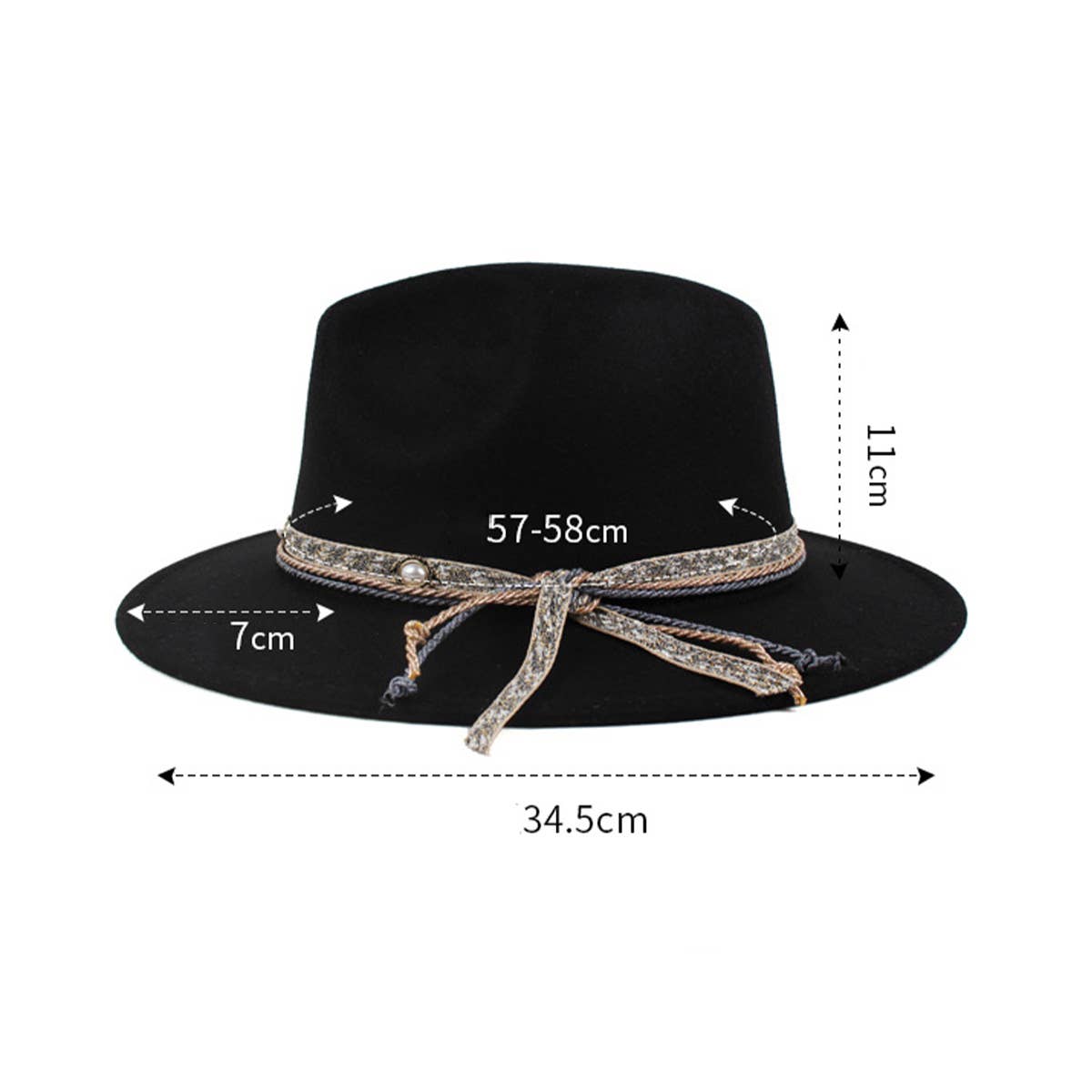 PEARL EMBELLISHED WARM WINDPROOF PANAMA HAT_CWAH1881