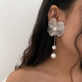 Versatile 3D Ginkgo Leaf And Flower Earrings_Cwmm3199