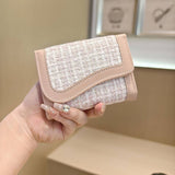 Simple Tweed Panel Trifold Wallet_Cwab06223