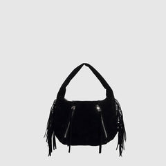 Vintage Suede Tassel Zipper Shoulder Bag_Cwab5700