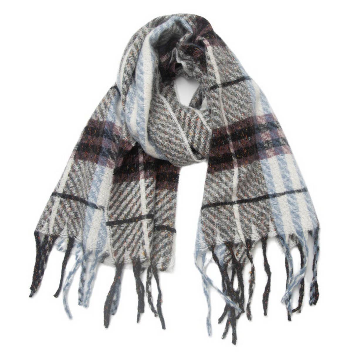 NEW TASSEL CHECKERED SCARF FOR FALL WINTER_CWASC0869