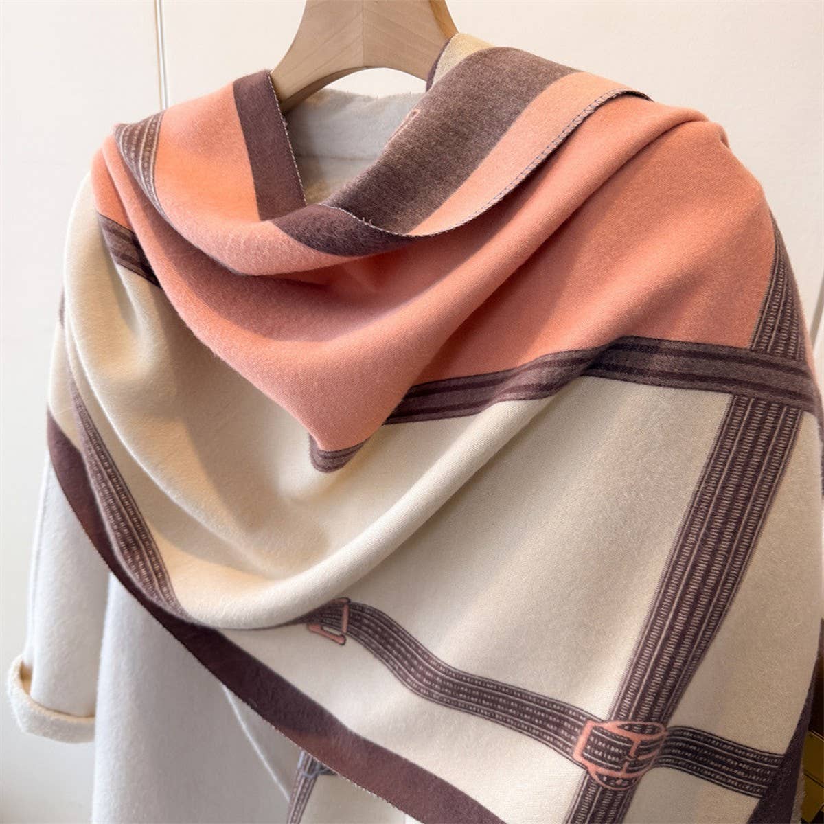 Colorblock Elegant Warm Faux Cashmere Scarf_Cwasc03452