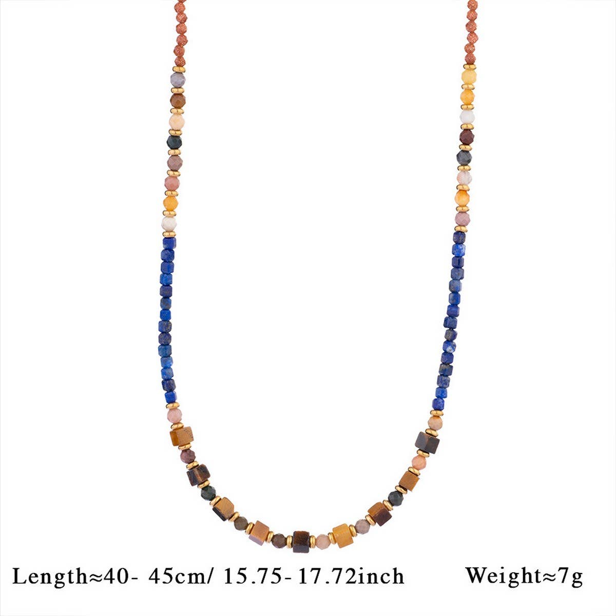Tiger Eye Heart Pendant Beaded Necklace_Cwmm7547
