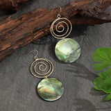 FASHIONABLE MOSQUITO COIL SHELL DISC EARRINGS_CWMM4333