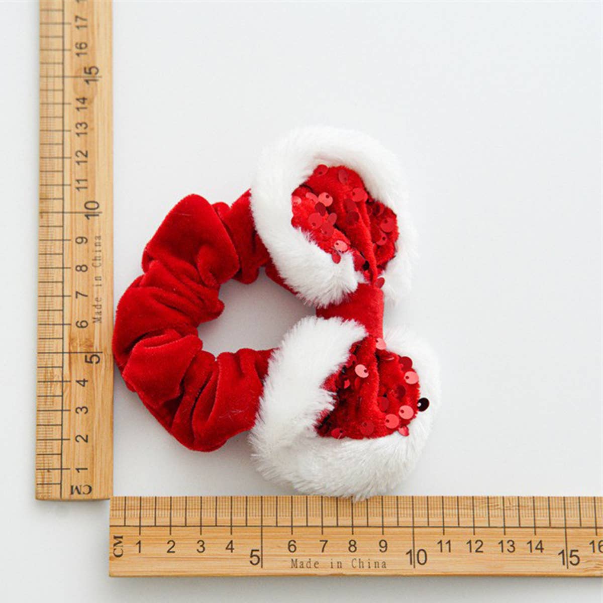 8Pcs Xmas Plush Hair Scrunchies Jingle Bells_Cwaha07590