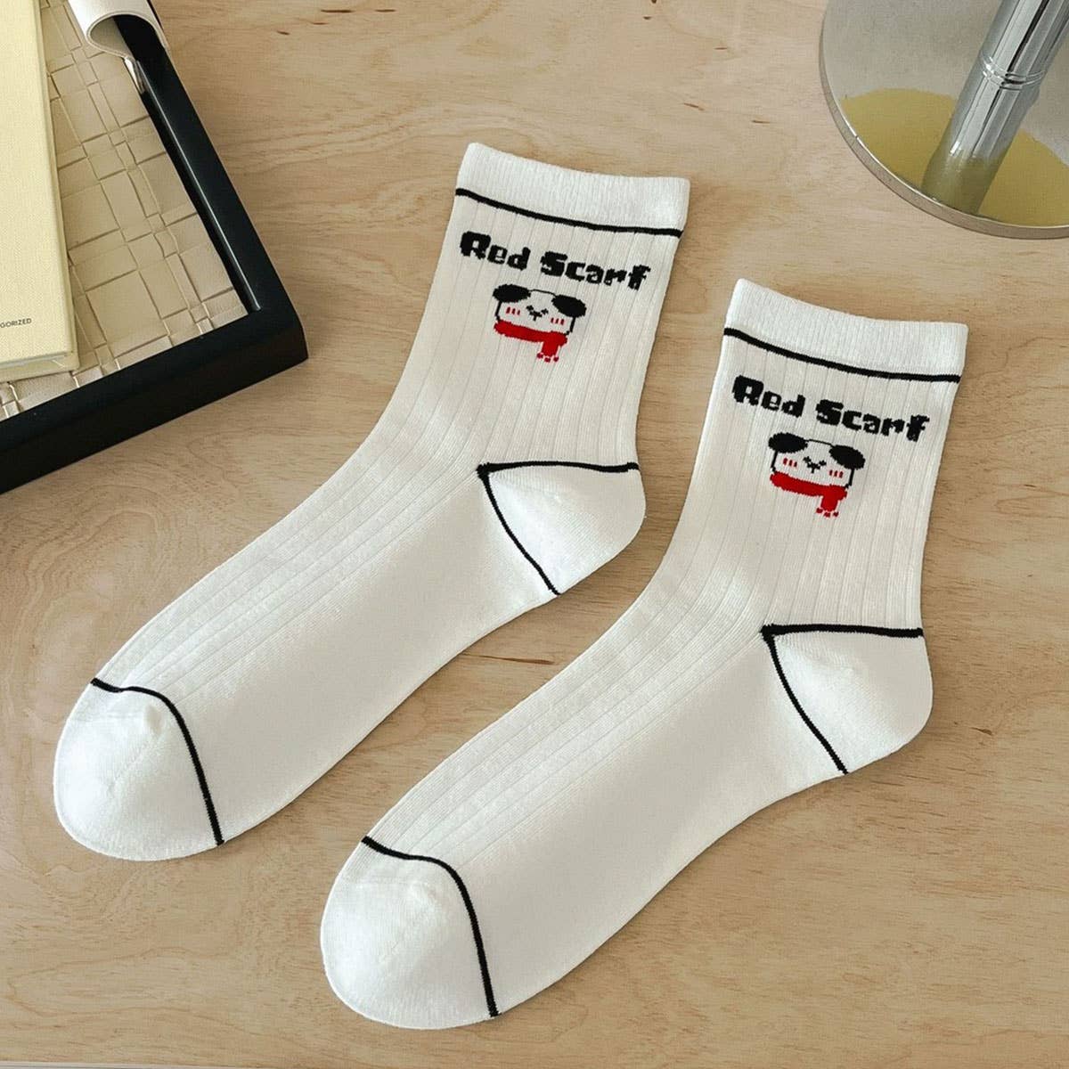 Women'S Boneless Polka Dot Striped Mid-Calf Socks_Cwms1369