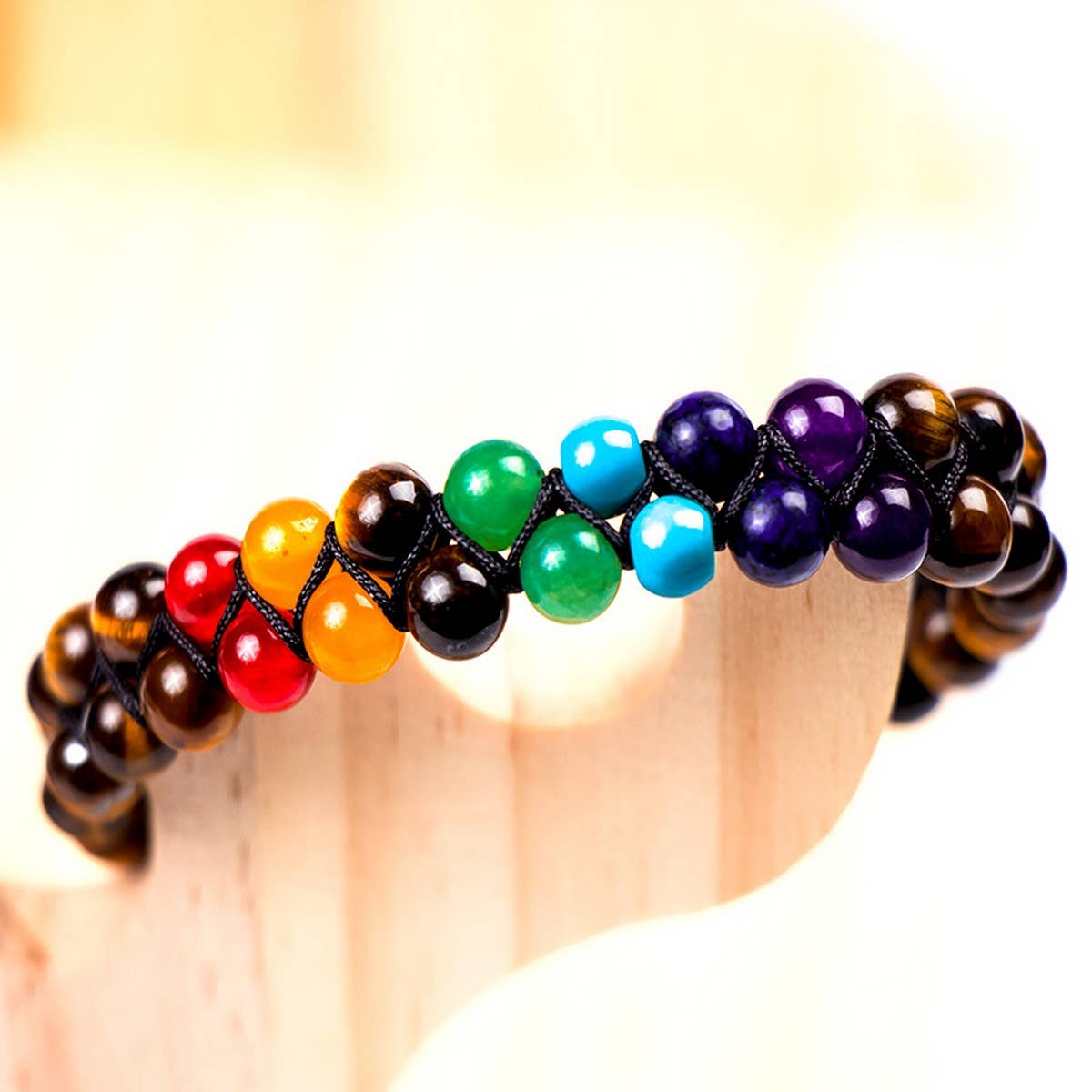 Tiger Eye Colorful Frosted Stone Bracelet_Cwasc0702