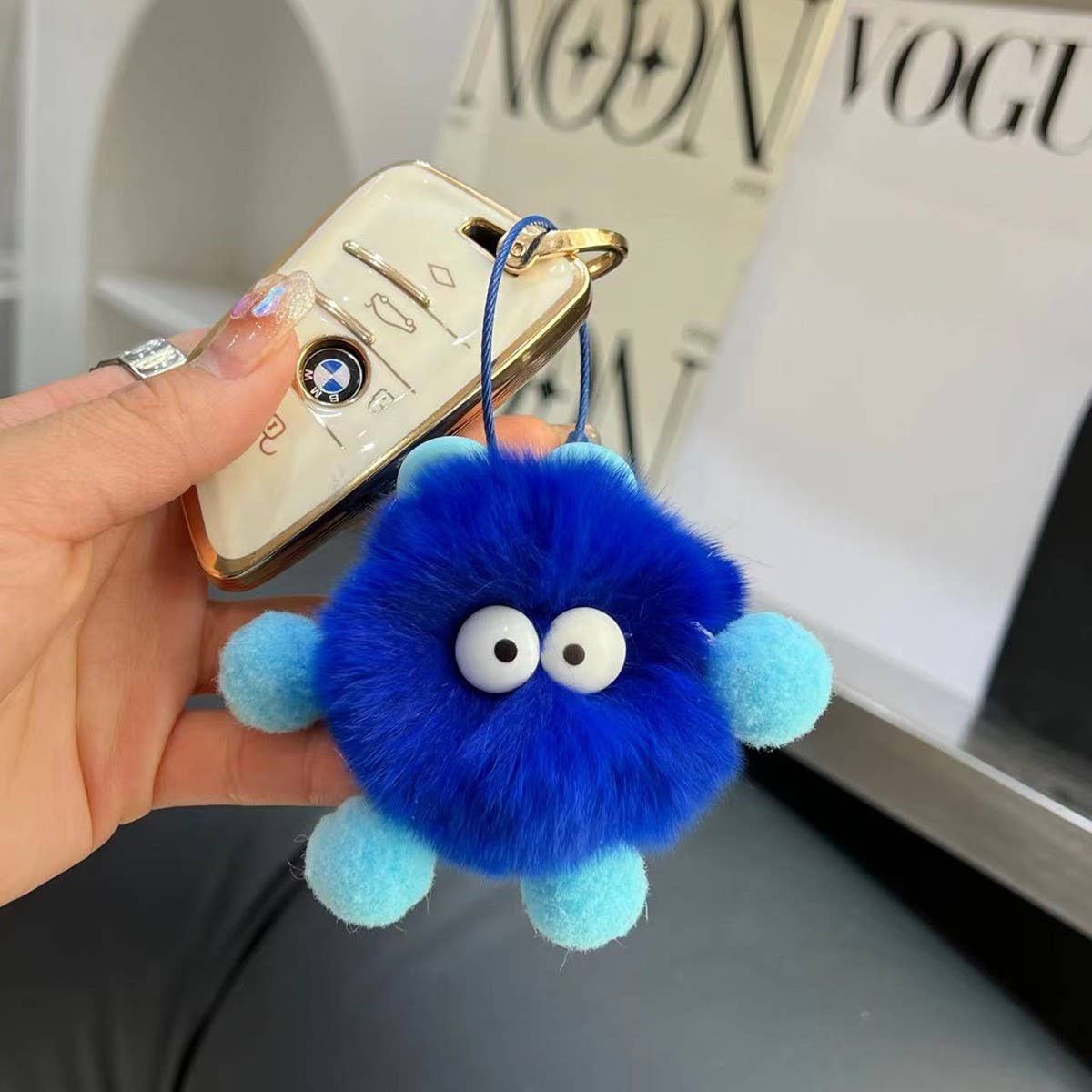 CUTE SMALL COAL BALL BAG PENDANT CAR KEYCHAIN_CWMM2516