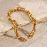 GOLD STAINLESS STEEL CHAIN BRACELET NO FADING_CWAJE4876