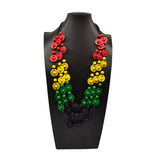 HAND WOVEN COCONUT SHELL ROUND WOODEN BEAD NECKLACE_CWMM4847