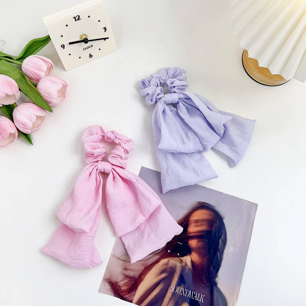 FRESH AND SWEET TEMPERAMENT BOW HAIR RING_CWAHA1604