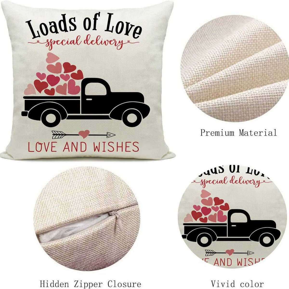 SIMPLE VALENTINES DAY LETTER PRINT PILLOWCASE_CWMM0778