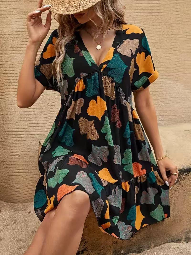 Stylish And Elegant Printed Cotton Silk Dress