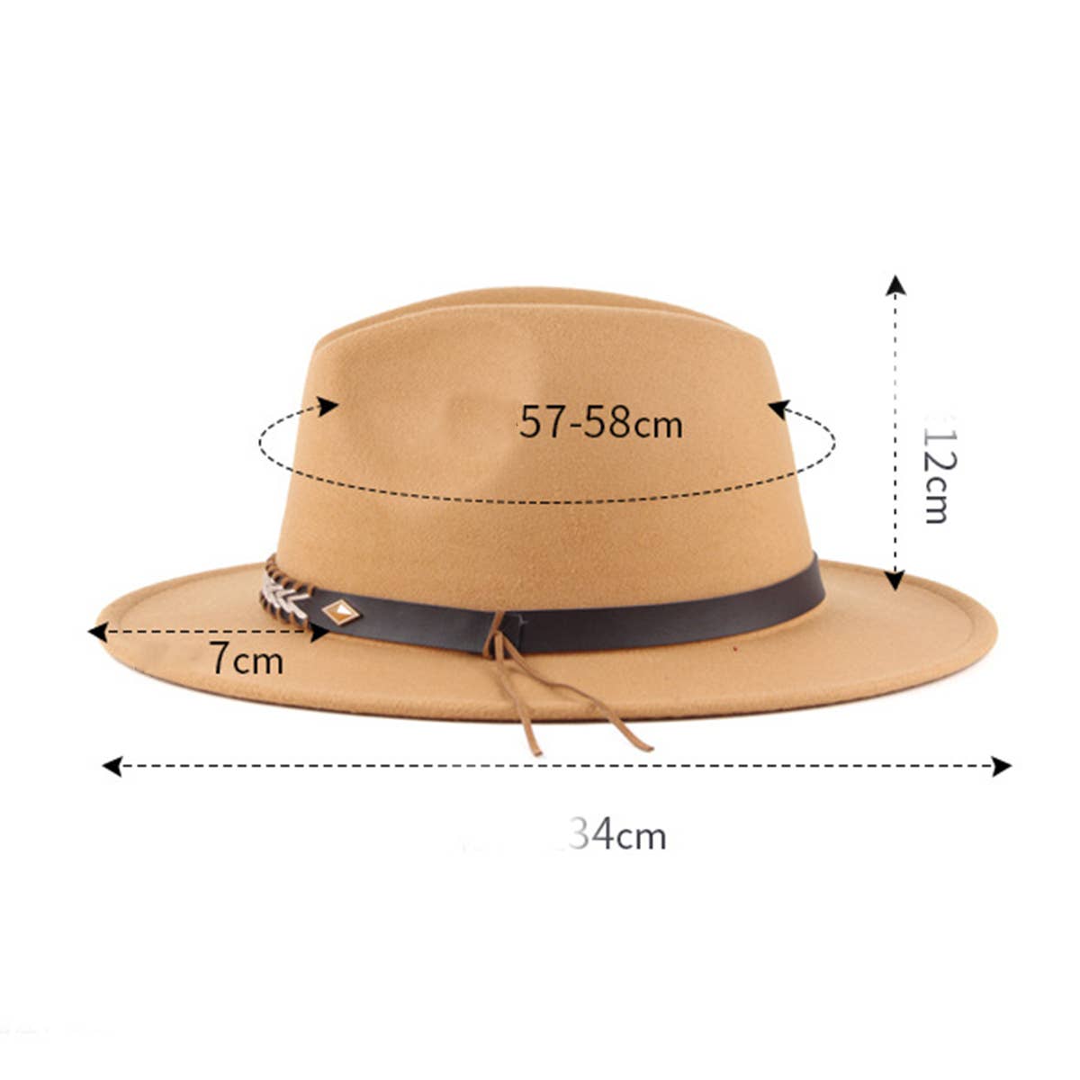 SIMPLE BELT BUCKLE FELT HAT JAZZ HAT_CWAH0751