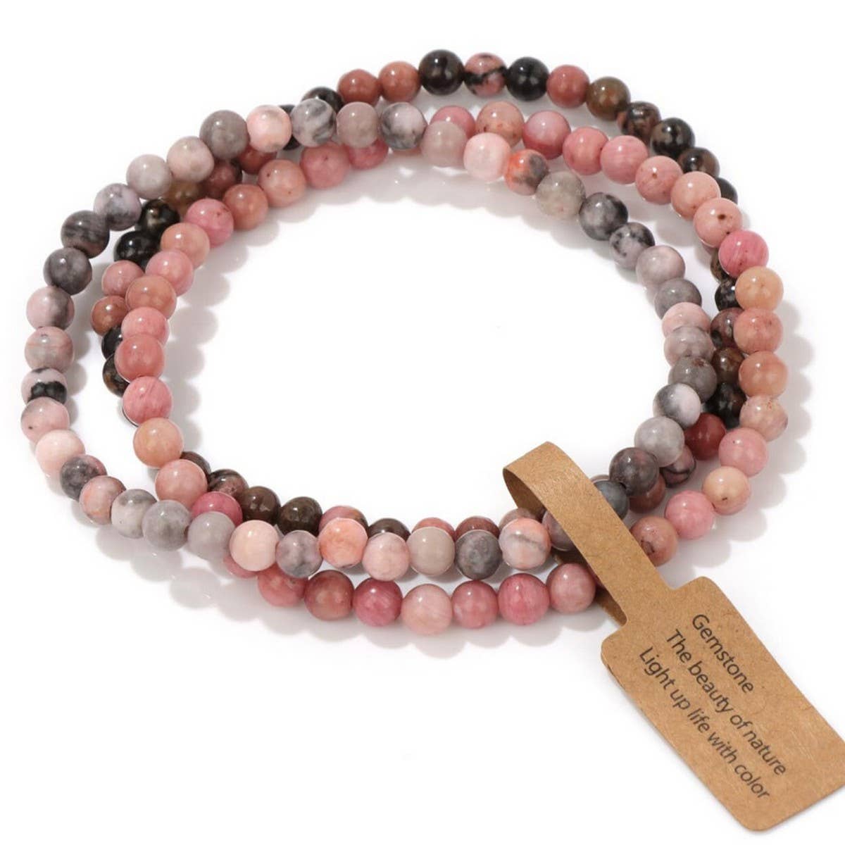 Cwaje4295_Natural Stone Beads Vintage Bracelet