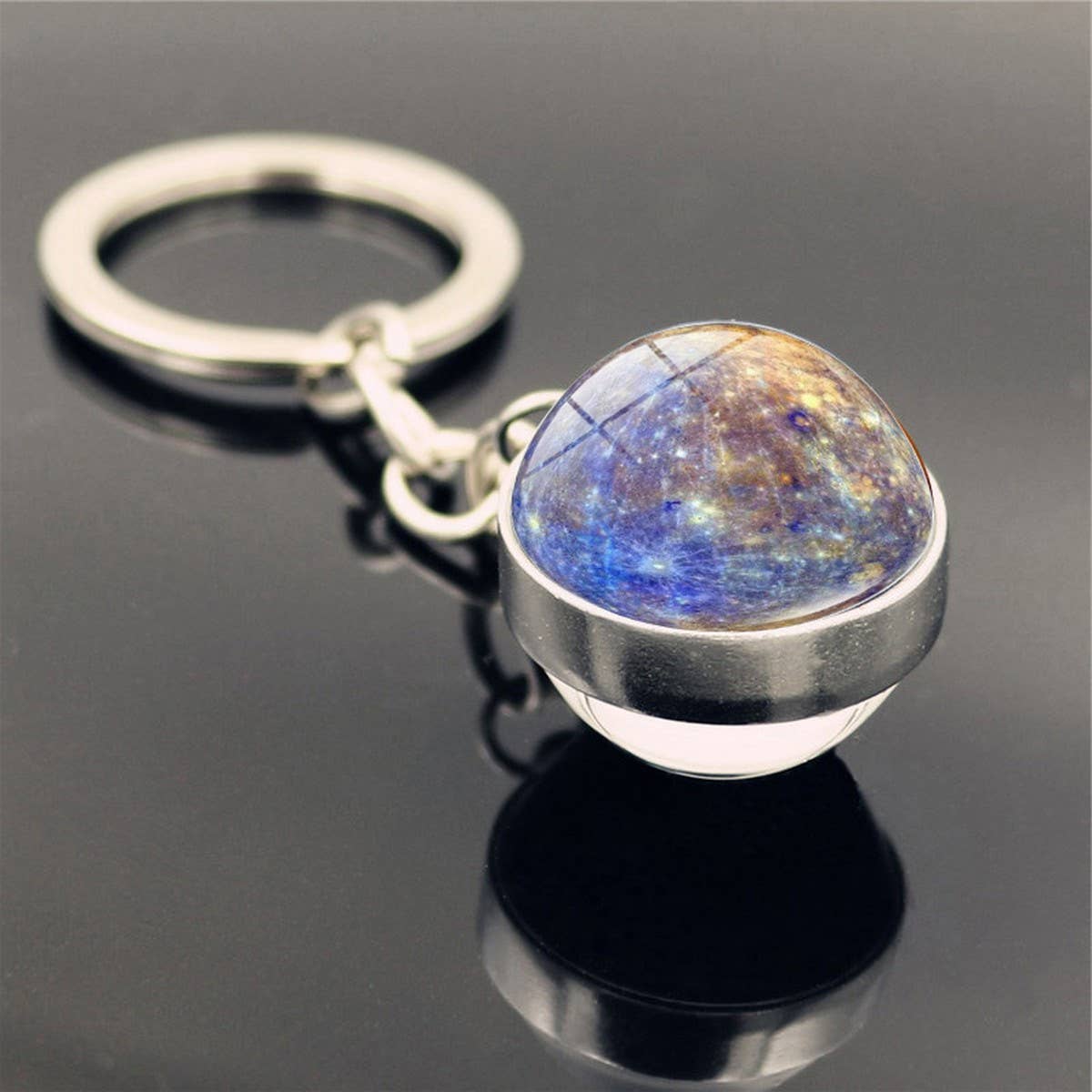 DOUBLE SIDED GLASS BALL KEYCHAIN PENDANT JEWELRY_CWMM0492