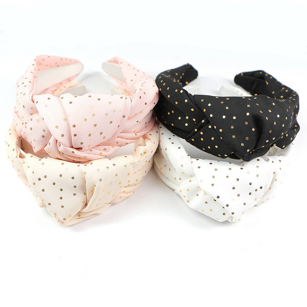 NEW POLKA DOT KNOTTED WIDE BRIMMED HEADBAND_CWAHA0988