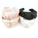NEW POLKA DOT KNOTTED WIDE BRIMMED HEADBAND_CWAHA0988