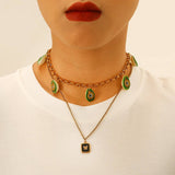 ORIGINAL STEEL NECKLACE WITH OCEAN PENDANT _CWMM8858