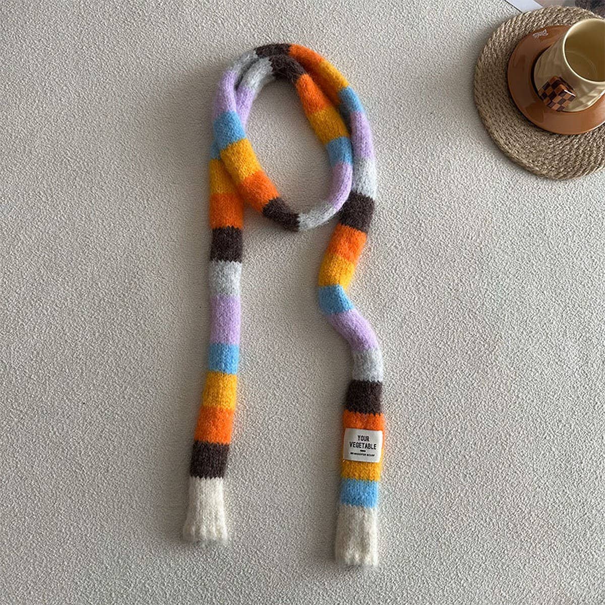 COLORBLOCK SKINNY STRIPE SCARF CHIC SUMMER WRAP_CWASC2301