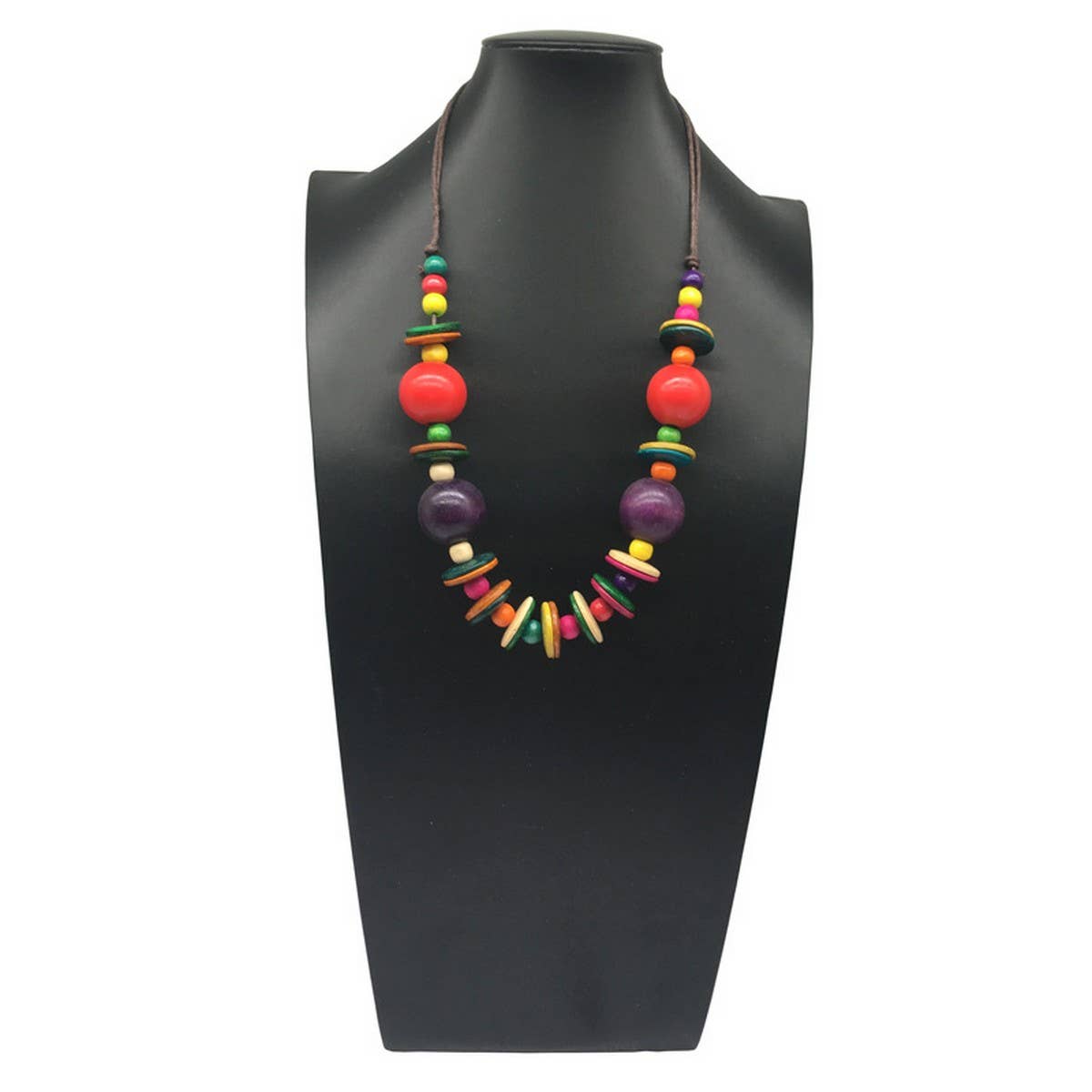 BOHEMIAN COLORFUL COCONUT WOOD BEAD NECKLACE_CWMM4561